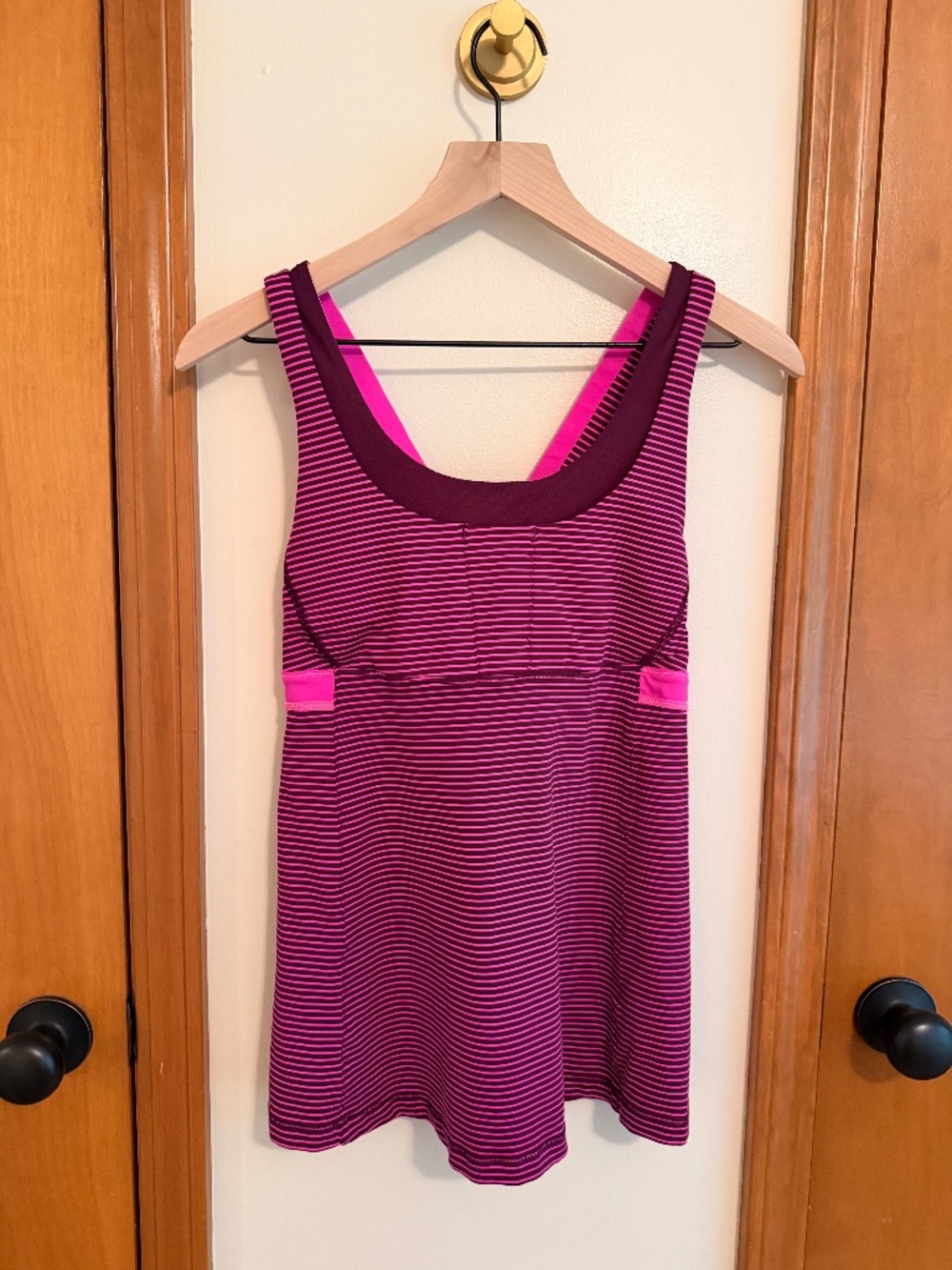 Lululemon Stuff Your Bra Tank II — Plum / Pow Stripe Raspberry Glo Light / Plum